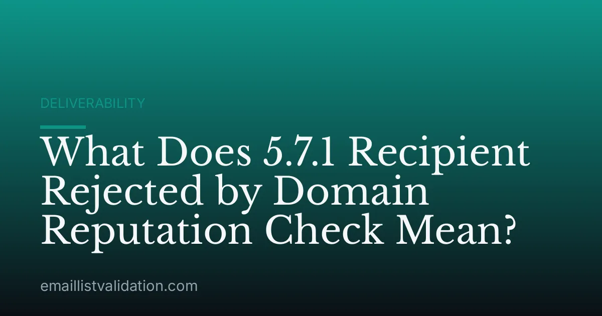 What Does 5.7.1 Recipient Rejected by Domain Reputation Check Mean?