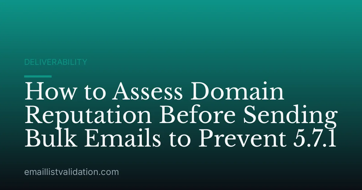 How to Assess Domain Reputation Before Sending Bulk Emails to Prevent 5.7.1