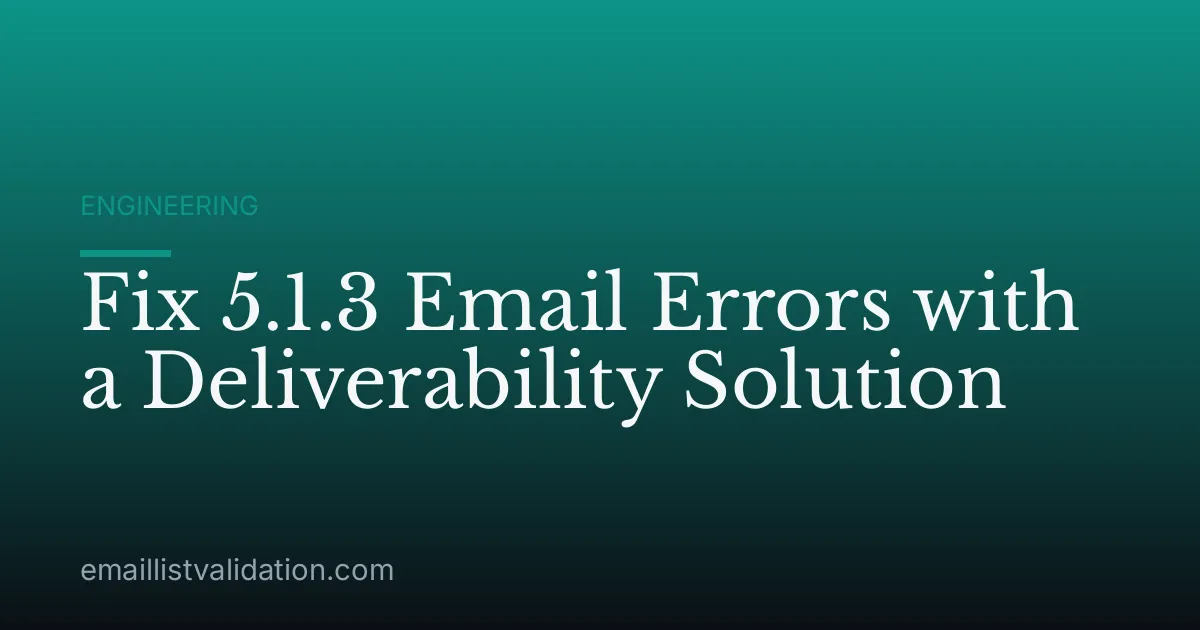 Fix 5.1.3 Email Errors with a Deliverability Solution