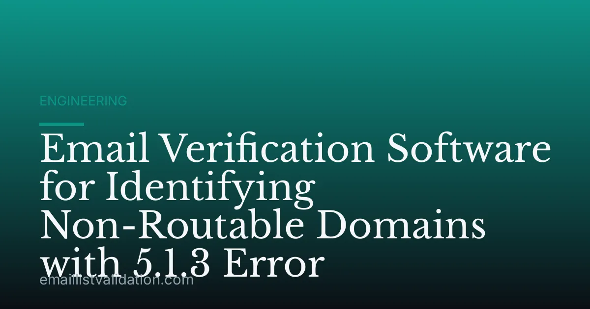 Email Verification Software for Identifying Non-Routable Domains with 5.1.3 Error