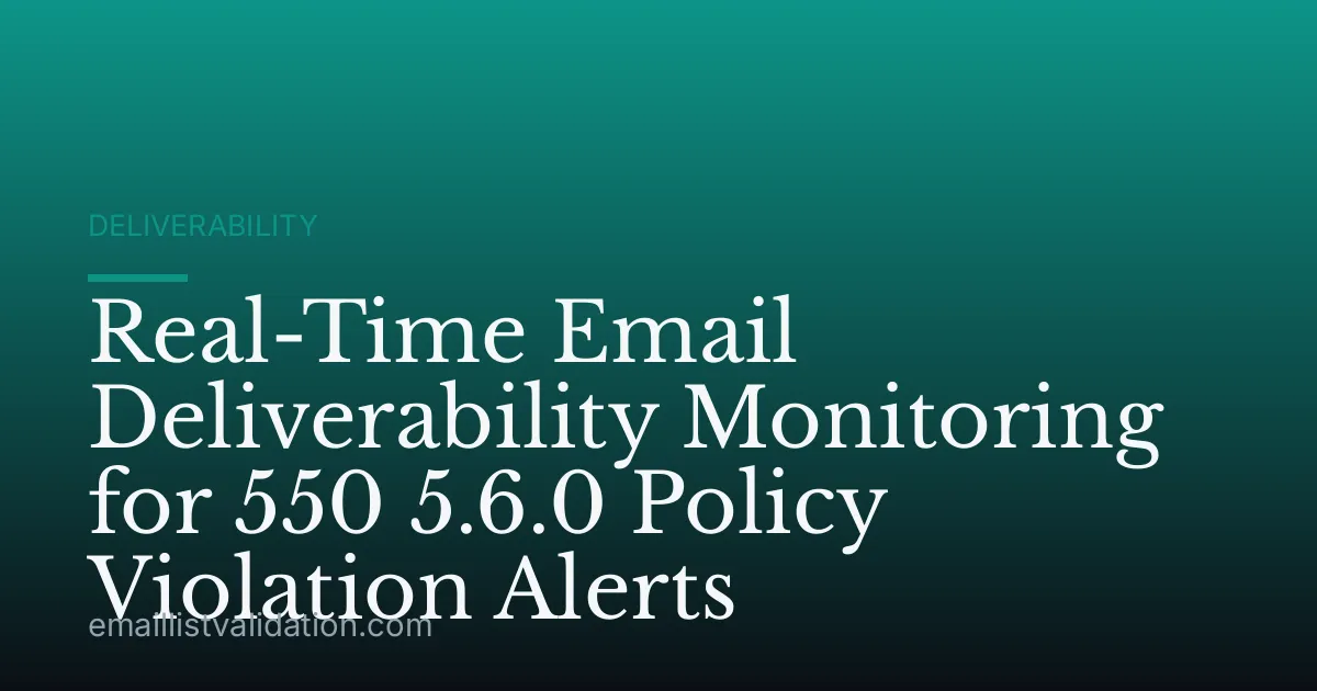 Real-Time Email Deliverability Monitoring for 550 5.6.0 Policy Violation Alerts