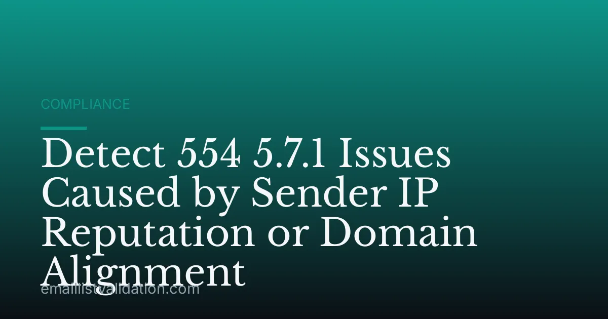 Detect 554 5.7.1 Issues Caused by Sender IP Reputation or Domain Alignment