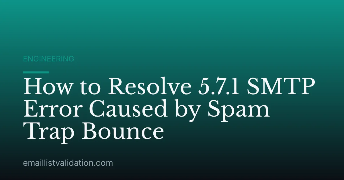 How to Resolve 5.7.1 SMTP Error Caused by Spam Trap Bounce