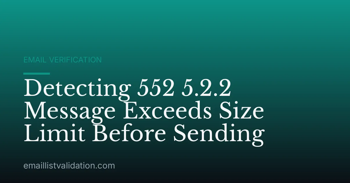 Detecting 552 5.2.2 Message Exceeds Size Limit Before Sending