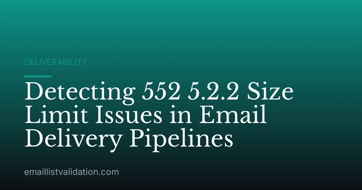 Detecting 552 5.2.2 Size Limit Issues in Email Delivery Pipelines
