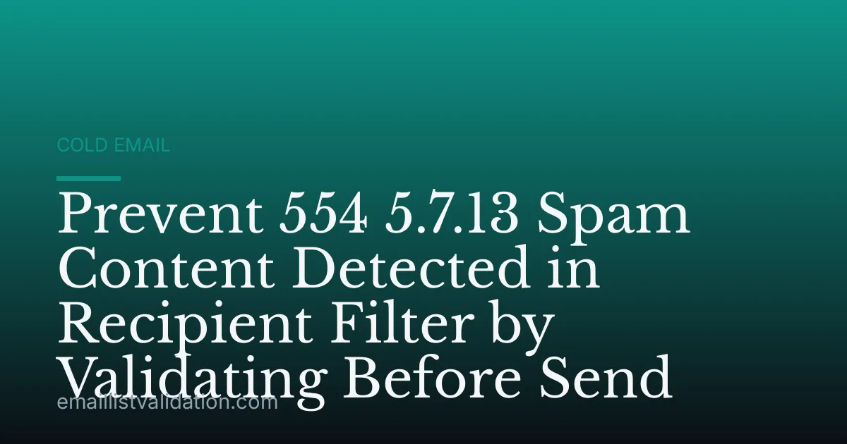 Prevent 554 5.7.13 Spam Content Detected in Recipient Filter by Validating Before Send