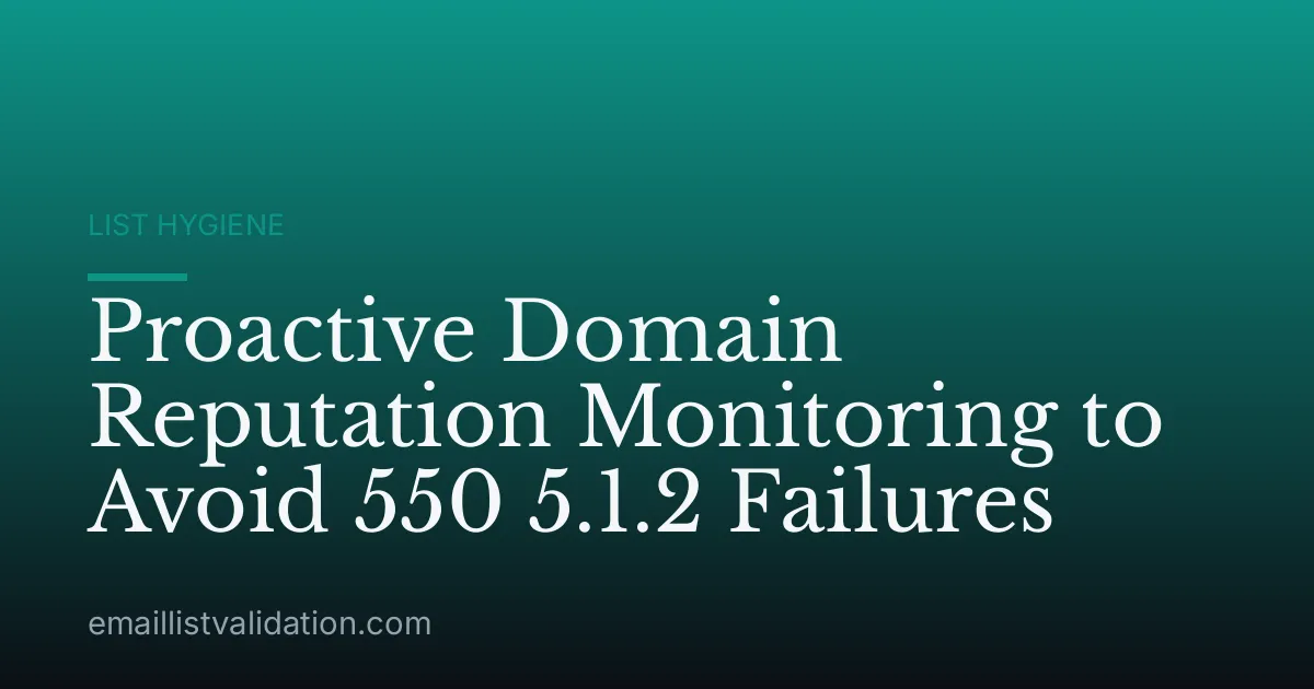 Proactive Domain Reputation Monitoring to Avoid 550 5.1.2 Failures