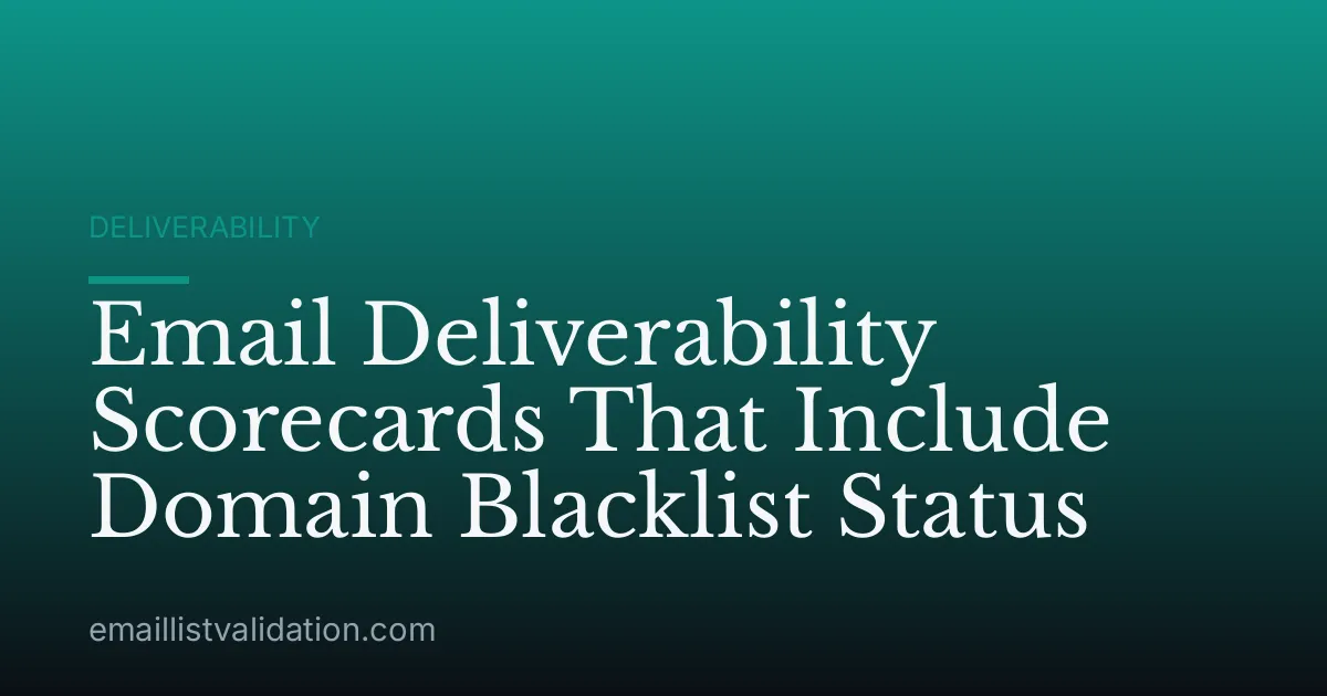 Email Deliverability Scorecards That Include Domain Blacklist Status