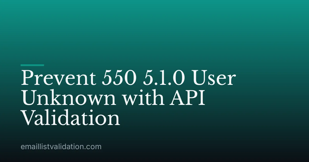 Prevent 550 5.1.0 User Unknown with API Validation