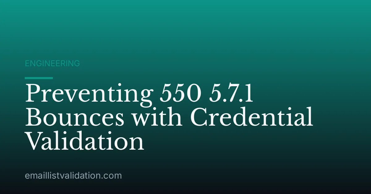 Preventing 550 5.7.1 Bounces with Credential Validation