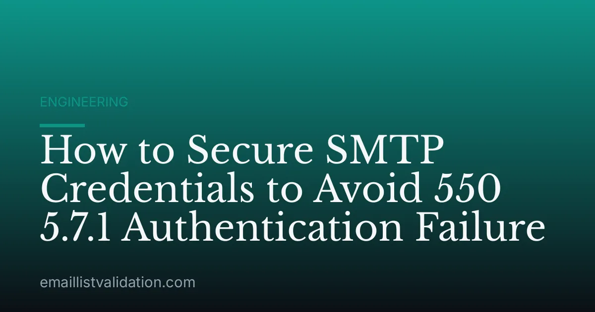 How to Secure SMTP Credentials to Avoid 550 5.7.1 Authentication Failure