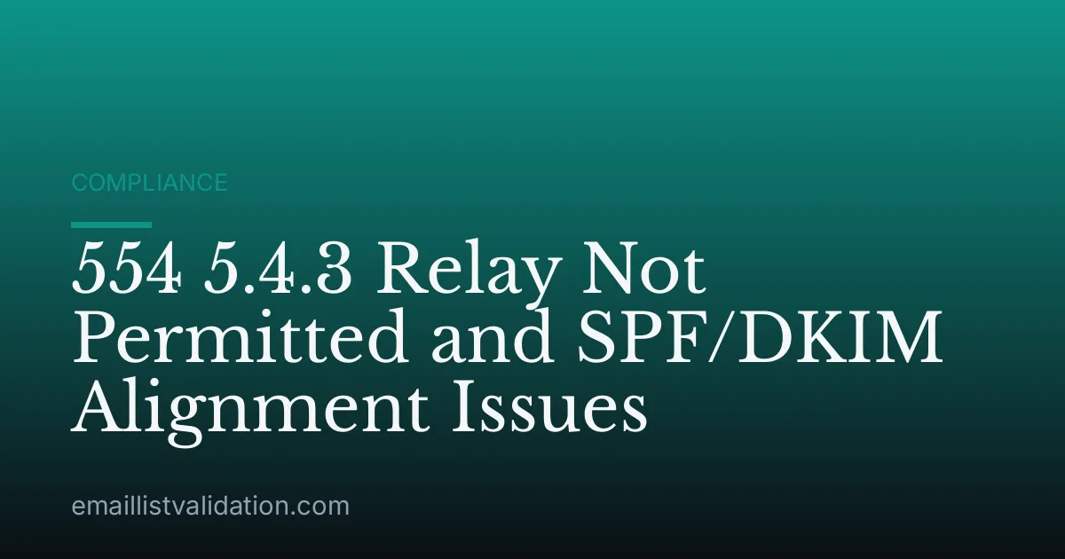 554 5.4.3 Relay Not Permitted and SPF/DKIM Alignment Issues
