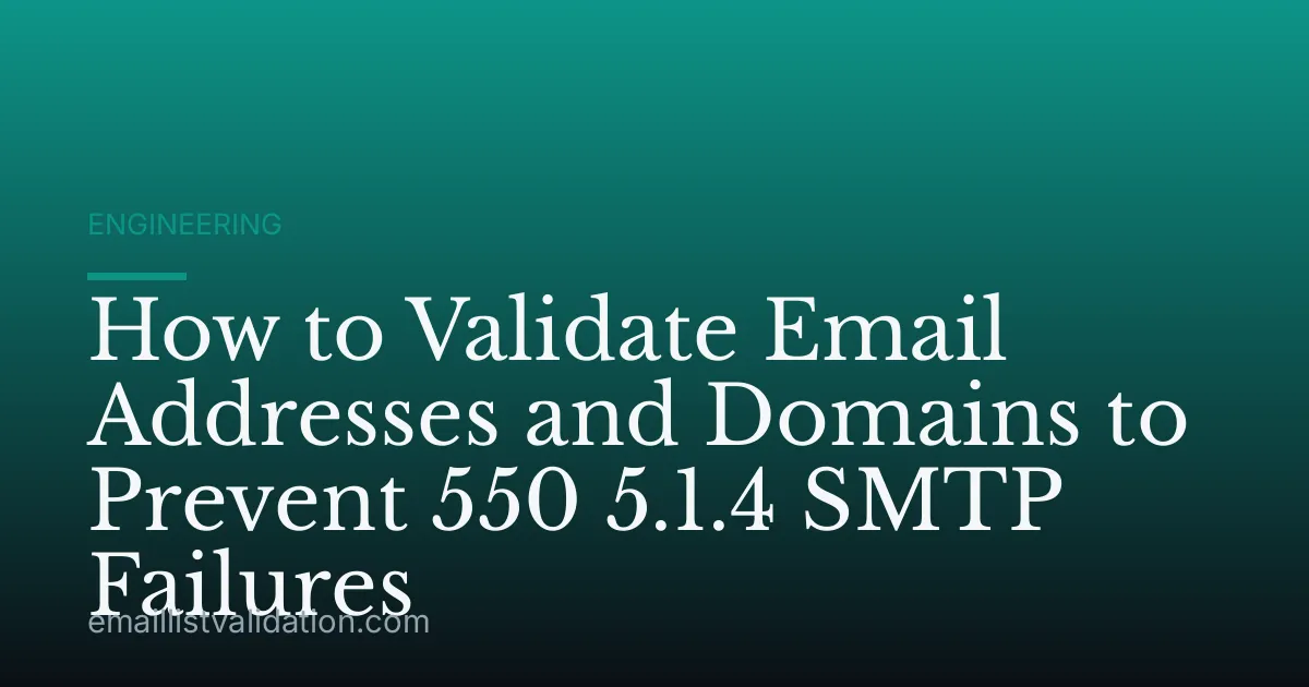 How to Validate Email Addresses and Domains to Prevent 550 5.1.4 SMTP Failures