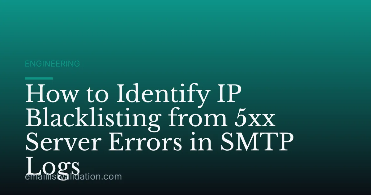 How to Identify IP Blacklisting from 5xx Server Errors in SMTP Logs