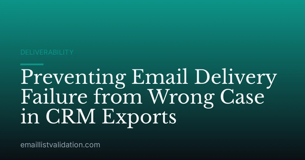 Preventing Email Delivery Failure from Wrong Case in CRM Exports