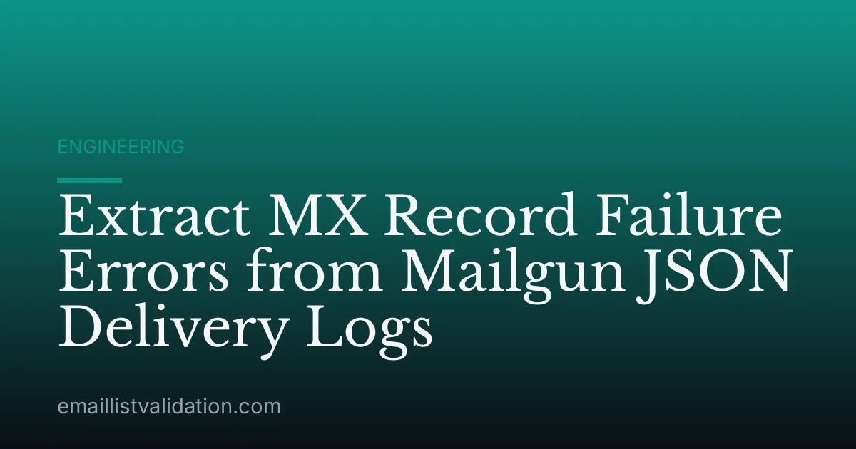 Extract MX Record Failure Errors from Mailgun JSON Delivery Logs