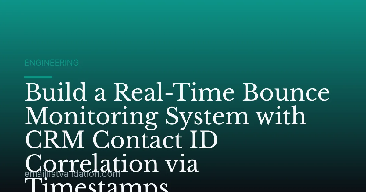 Build a Real-Time Bounce Monitoring System with CRM Contact ID Correlation via Timestamps