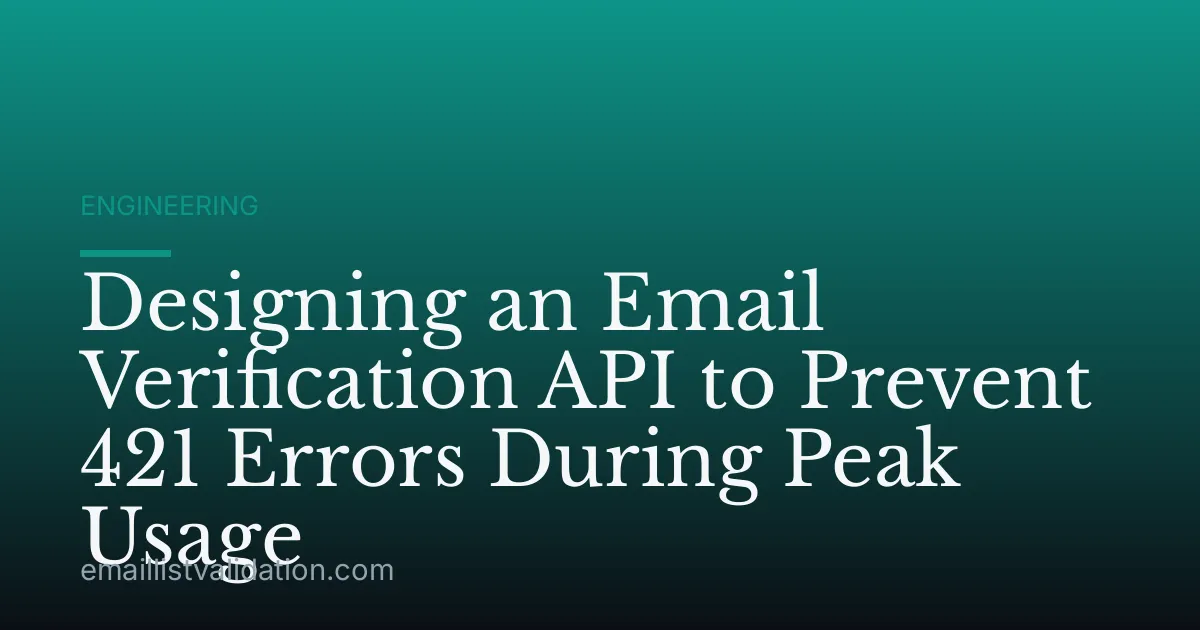 Designing an Email Verification API to Prevent 421 Errors During Peak Usage