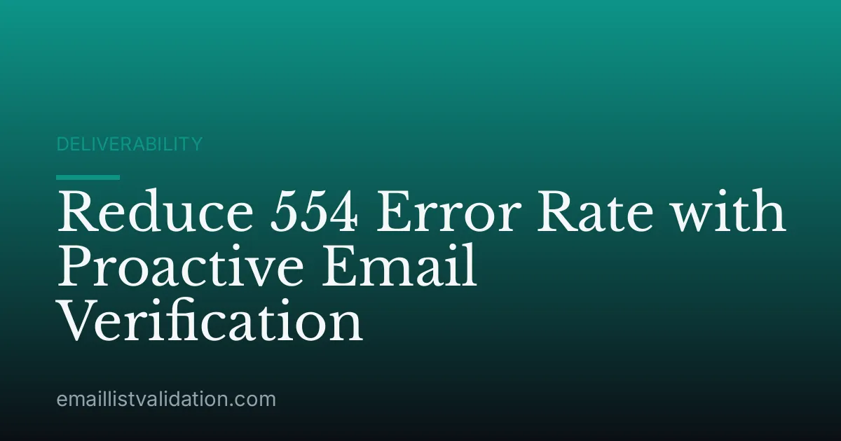 Reduce 554 Error Rate with Proactive Email Verification