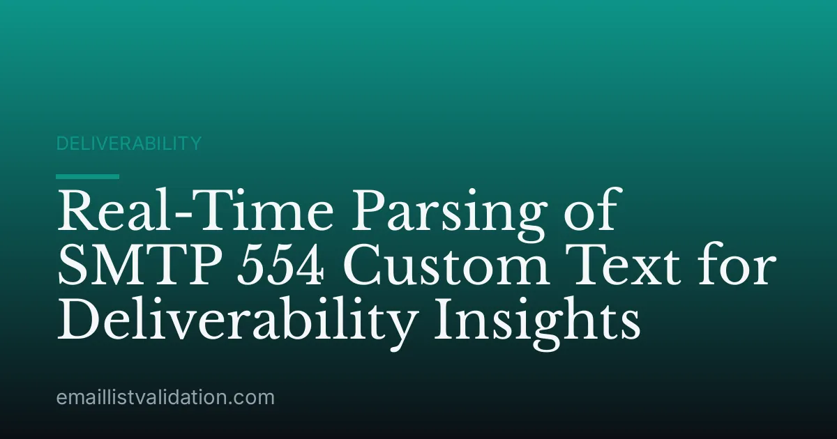 Real-Time Parsing of SMTP 554 Custom Text for Deliverability Insights