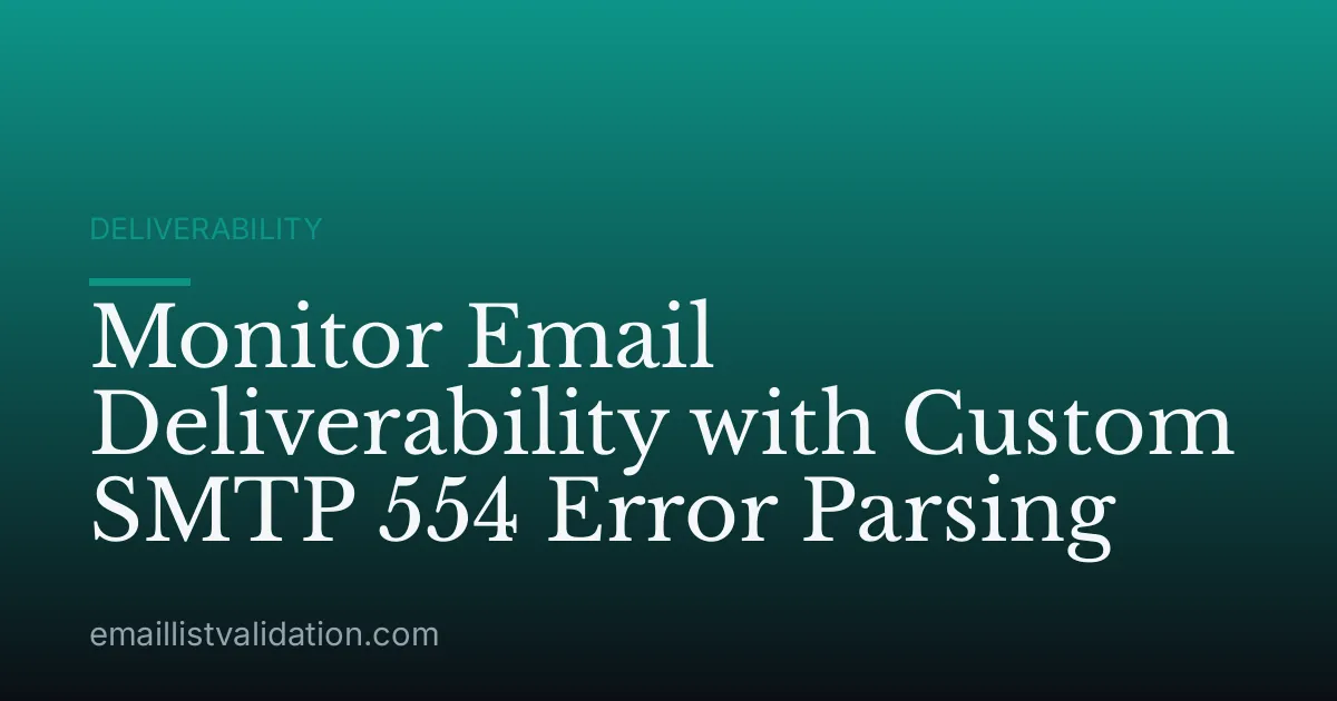 Monitor Email Deliverability with Custom SMTP 554 Error Parsing