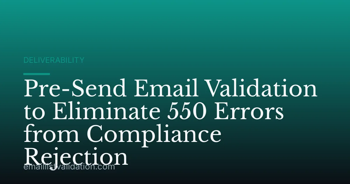 Pre-Send Email Validation to Eliminate 550 Errors from Compliance Rejection