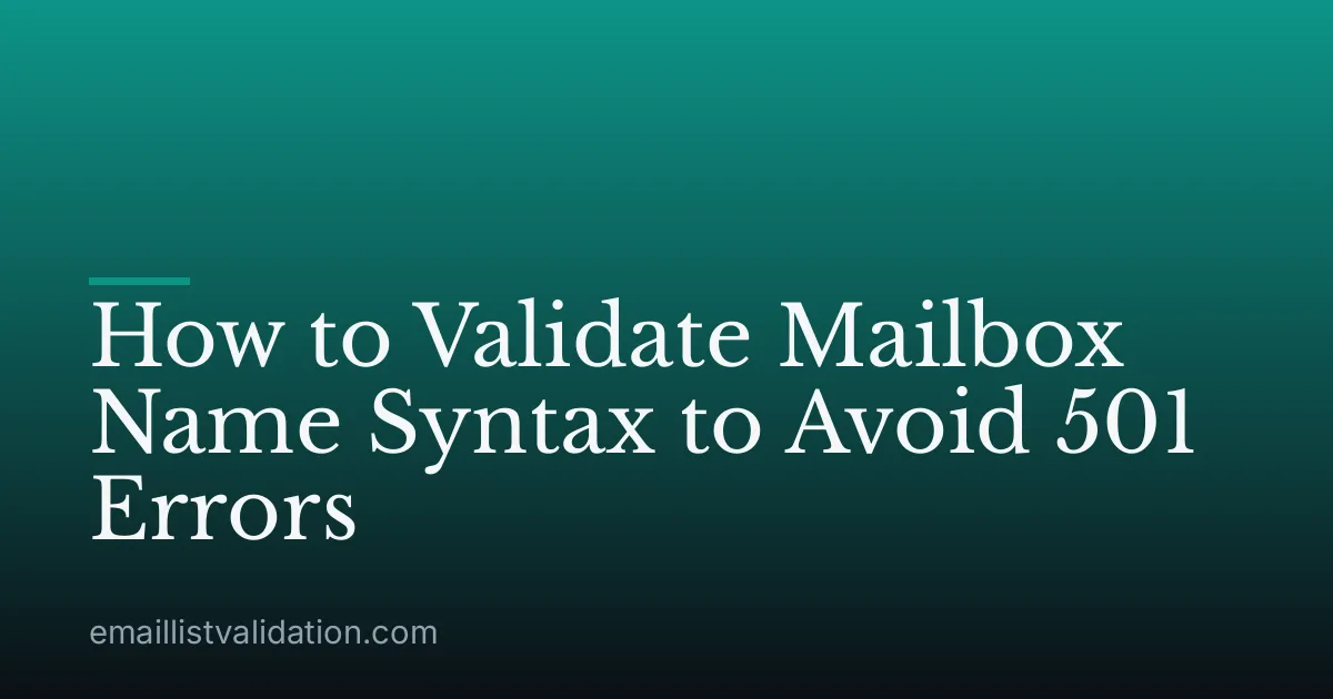 How to Validate Mailbox Name Syntax to Avoid 501 Errors