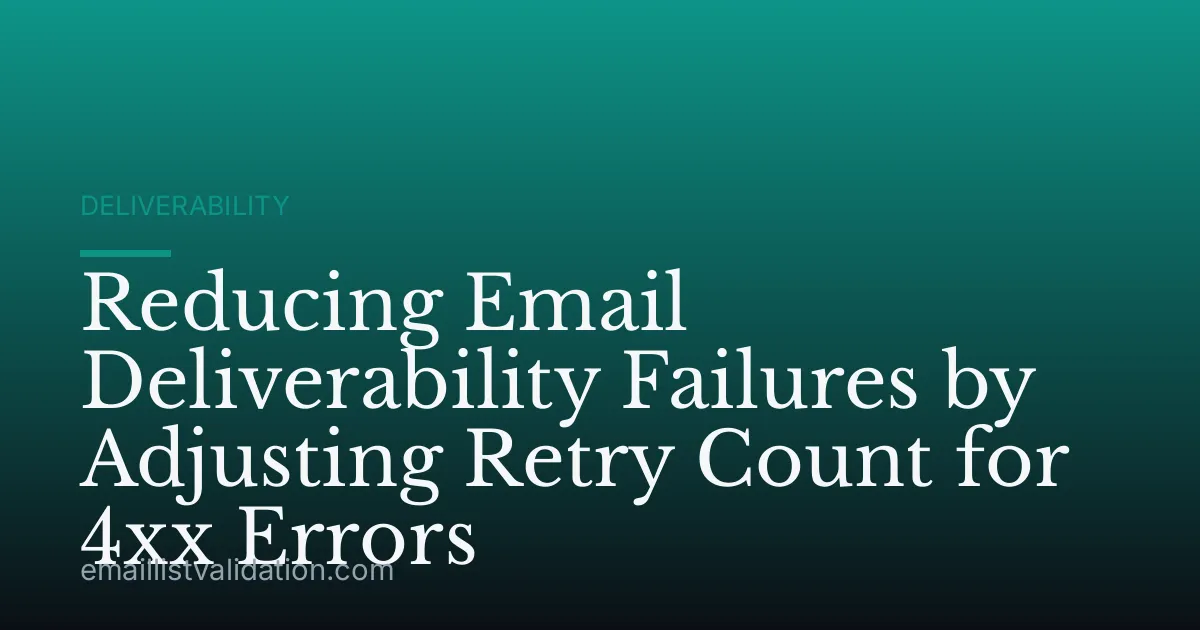 Reducing Email Deliverability Failures by Adjusting Retry Count for 4xx Errors