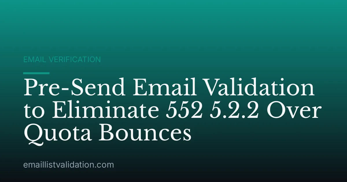 Pre-Send Email Validation to Eliminate 552 5.2.2 Over Quota Bounces