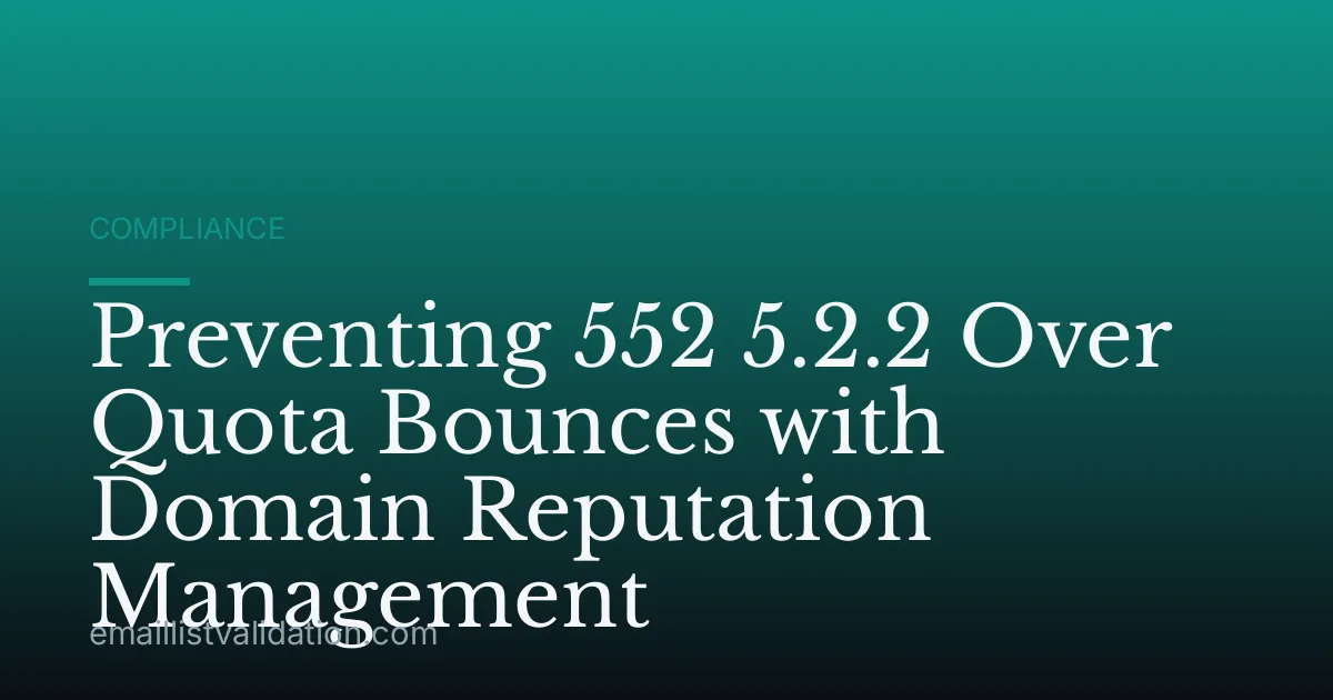 Preventing 552 5.2.2 Over Quota Bounces with Domain Reputation Management