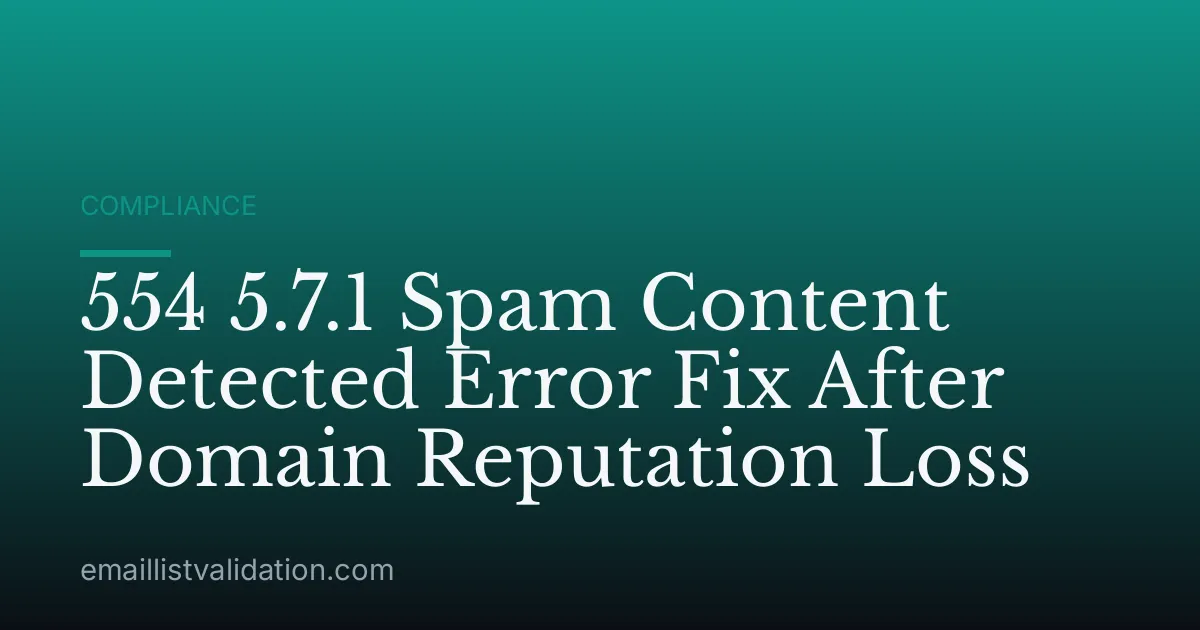 554 5.7.1 Spam Content Detected Error Fix After Domain Reputation Loss