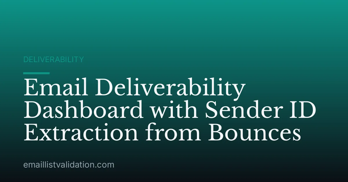 Email Deliverability Dashboard with Sender ID Extraction from Bounces
