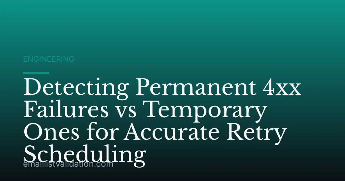 Detecting Permanent 4xx Failures vs Temporary Ones for Accurate Retry Scheduling