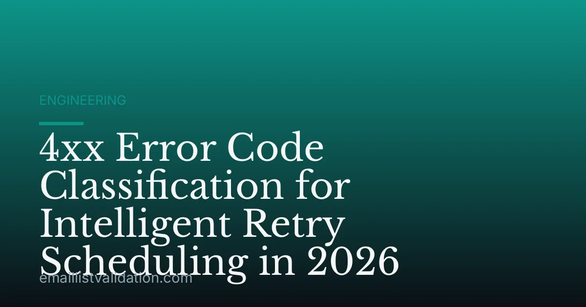 4xx Error Code Classification for Intelligent Retry Scheduling in 2026