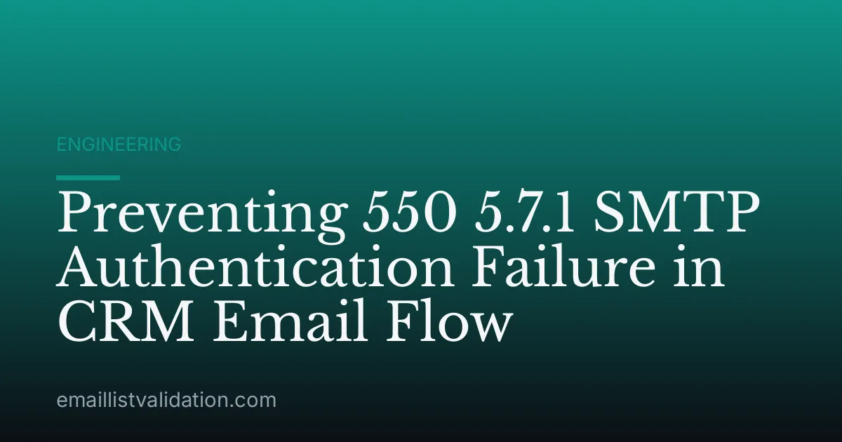 Preventing 550 5.7.1 SMTP Authentication Failure in CRM Email Flow