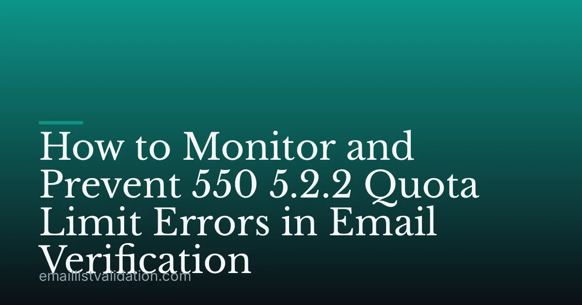 How to Monitor and Prevent 550 5.2.2 Quota Limit Errors in Email Verification