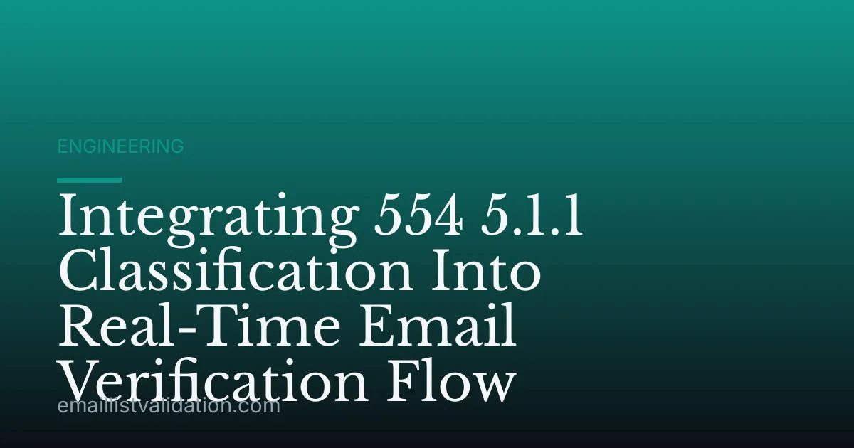 Integrating 554 5.1.1 Classification Into Real-Time Email Verification Flow