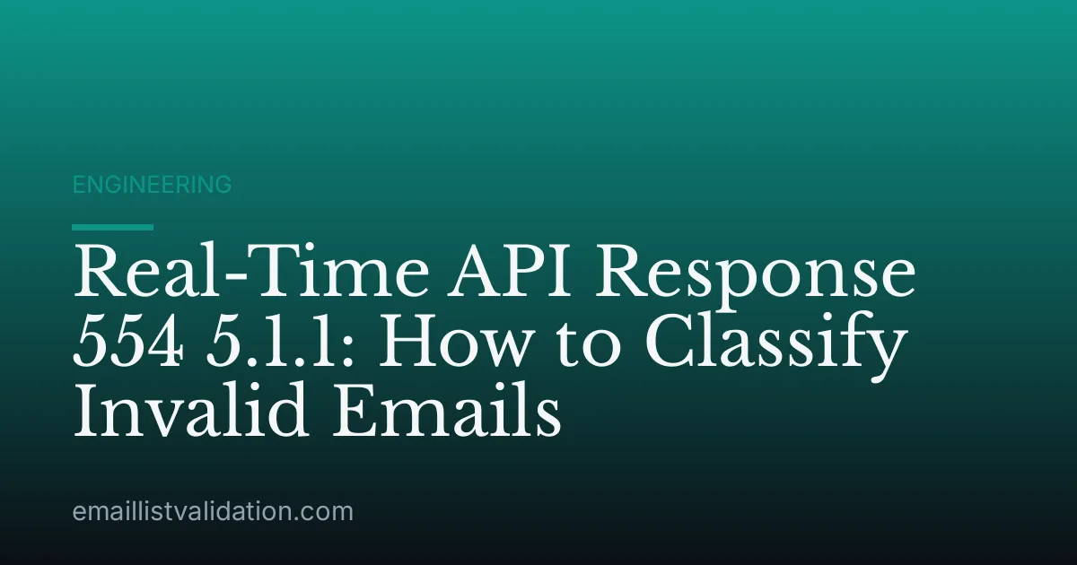 Real-Time API Response 554 5.1.1: How to Classify Invalid Emails