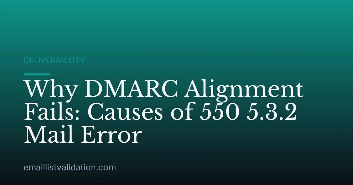 Why DMARC Alignment Fails: Causes of 550 5.3.2 Mail Error