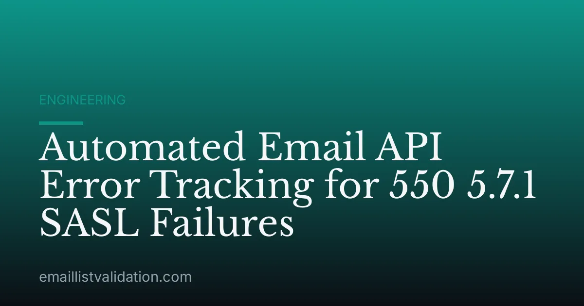 Automated Email API Error Tracking for 550 5.7.1 SASL Failures