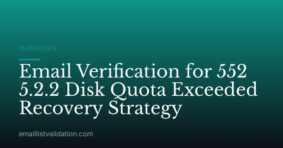 Email Verification for 552 5.2.2 Disk Quota Exceeded Recovery Strategy