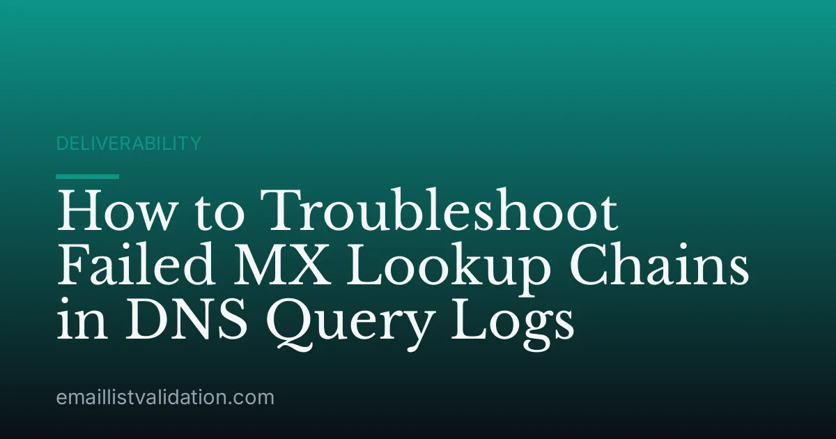 How to Troubleshoot Failed MX Lookup Chains in DNS Query Logs