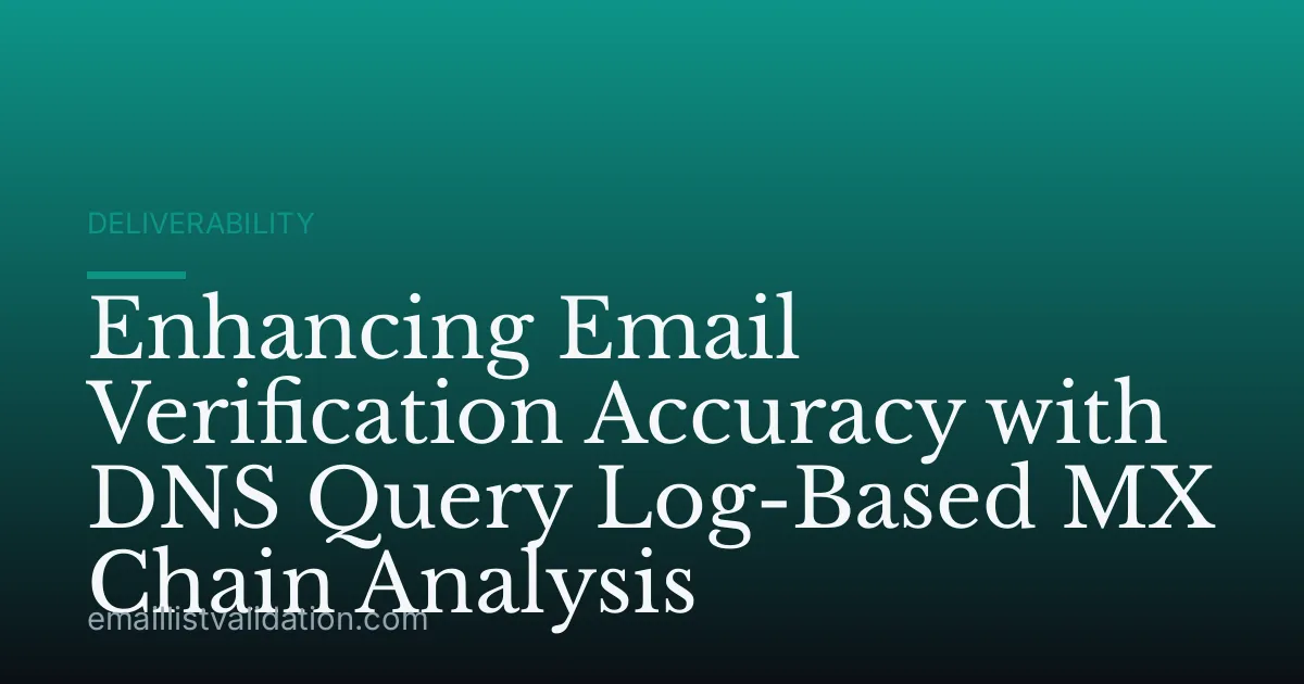 Enhancing Email Verification Accuracy with DNS Query Log-Based MX Chain Analysis