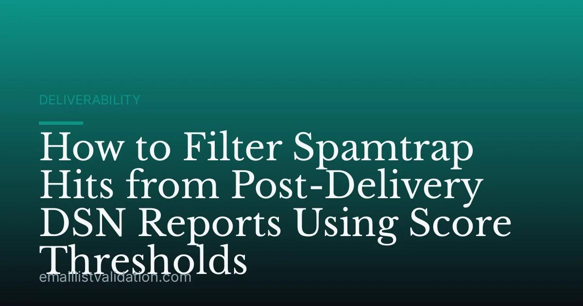 How to Filter Spamtrap Hits from Post-Delivery DSN Reports Using Score Thresholds