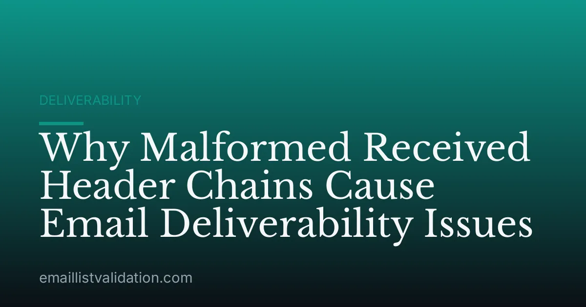 Why Malformed Received Header Chains Cause Email Deliverability Issues