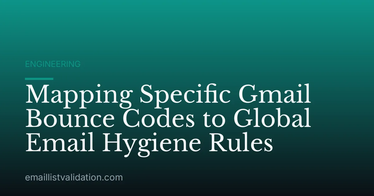 Mapping Specific Gmail Bounce Codes to Global Email Hygiene Rules