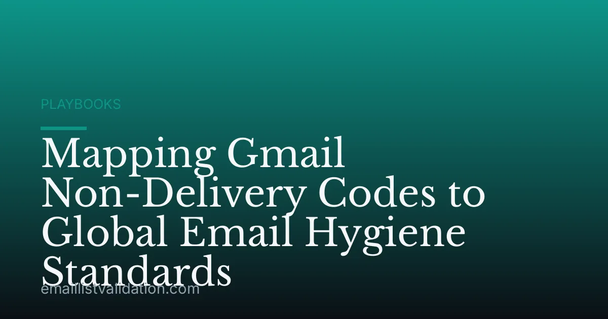 Mapping Gmail Non-Delivery Codes to Global Email Hygiene Standards