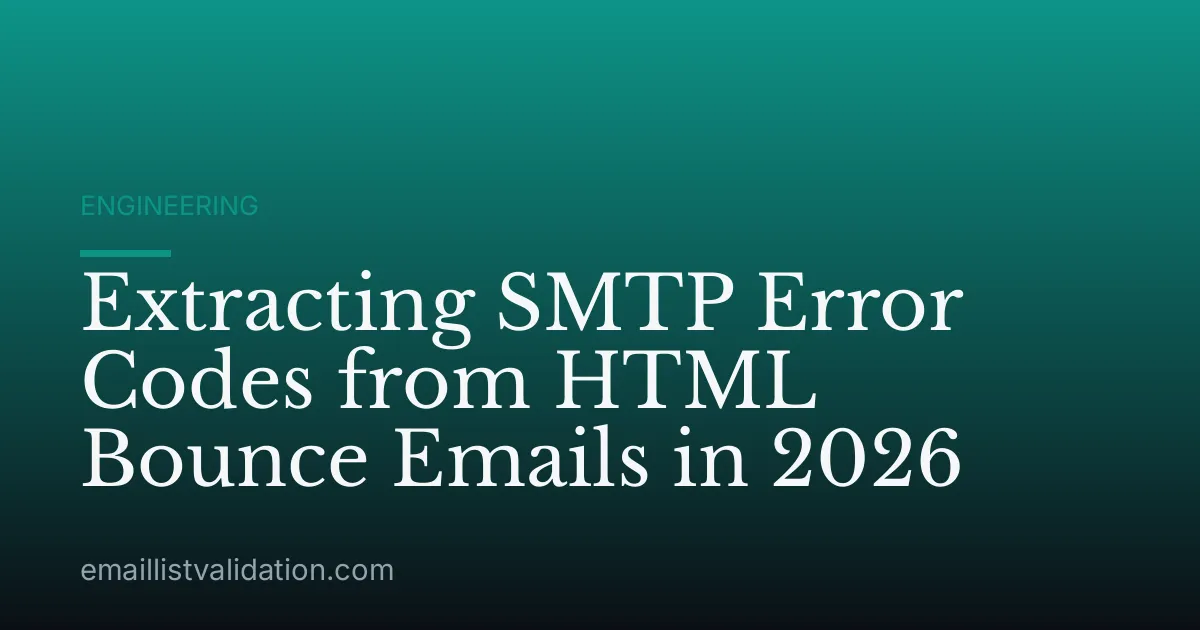 Extracting SMTP Error Codes from HTML Bounce Emails in 2026