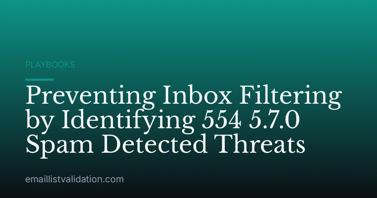 Preventing Inbox Filtering by Identifying 554 5.7.0 Spam Detected Threats