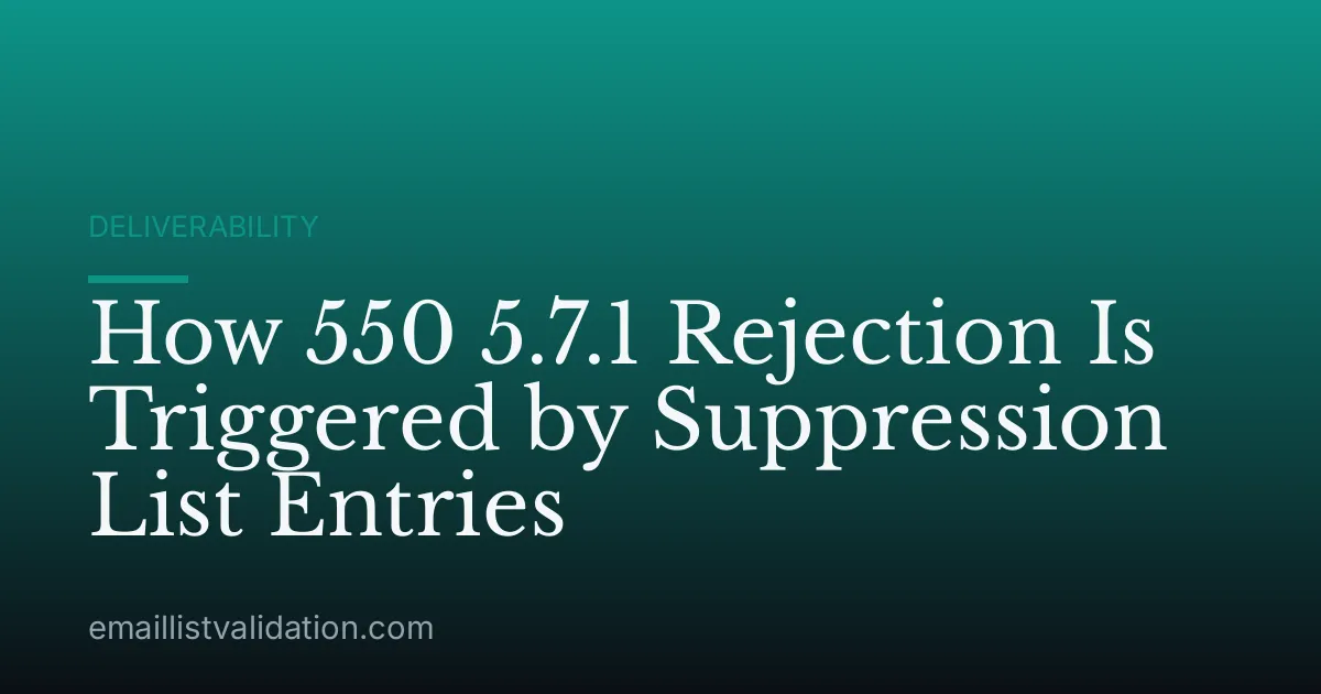 How 550 5.7.1 Rejection Is Triggered by Suppression List Entries